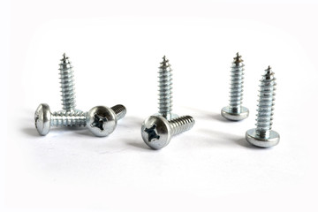 Screws on white
