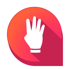 Obraz premium ikona z długim cieniem na tle strzałki pinezki