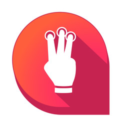 Obraz premium ikona z długim cieniem na tle strzałki pinezki