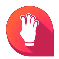 Obraz premium ikona z długim cieniem na tle strzałki pinezki