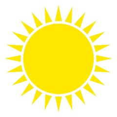 Sonne icon als Vektor auf einem isolierten Hintergrund