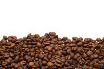 Isolated studio shot. coffee bean on white