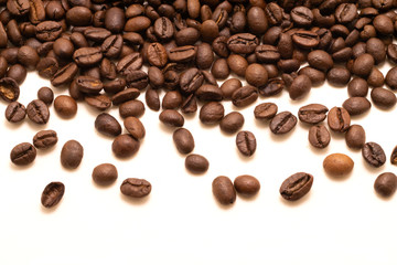 Isolated studio shot. coffee bean on white