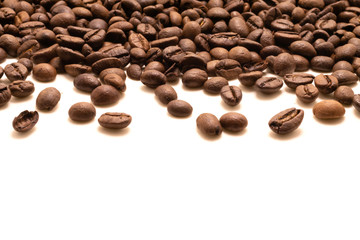 Isolated studio shot. coffee bean on white
