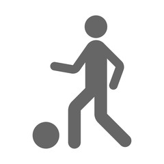 Silhouette of running soccer player with ball. Vector.