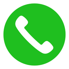 Answer phone call button. Handset icon. Green. Vector.