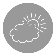 Cloud and sun. Weather icon. Vector.