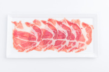 Fresh pork sliced for japanese hot pot