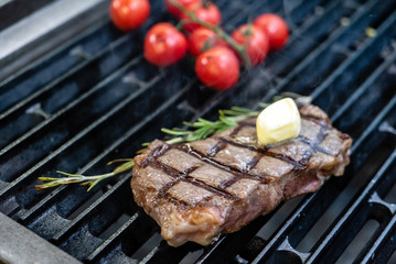grilled steak with butter