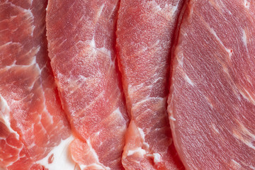 Raw fresh pork neck chop meat