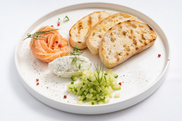 toasts with smoked salmon