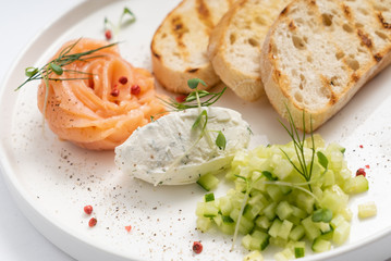 toasts with smoked salmon