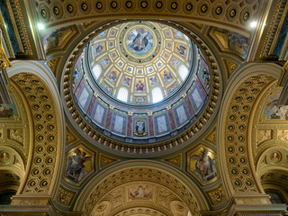 Fototapeta na wymiar Dome of St. Stephen's Basilica, Budapest, Hungary
