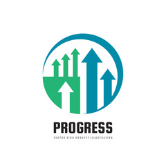 Progress - vector business logo template concept illustration. Abstract arrows symbol. Exchange market trend creative sign. Graphic growth up. Investment icon. Design element. 