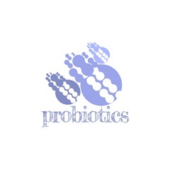 Probiotics logo. Bacteria logo. Concept of healthy nutrition ingredient for therapeutic purposes. Simple flat style trend modern logotype graphic design isolated