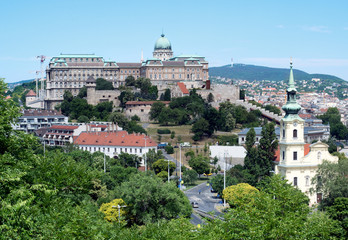 Naklejka premium Buda hill view, Budapest, Hungary
