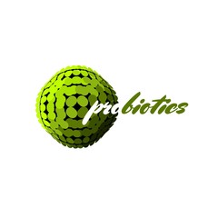 Probiotics logo. Bacteria logo. Concept of healthy nutrition ingredient for therapeutic purposes. Simple flat style trend modern logotype graphic design isolated