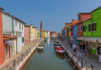 Fototapeta na wymiar Burano, Italy - Burano is a small island and, with its colorful buildings, one of the treasures of Venice Lagoon