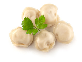 Boiled dumplings with parsley
