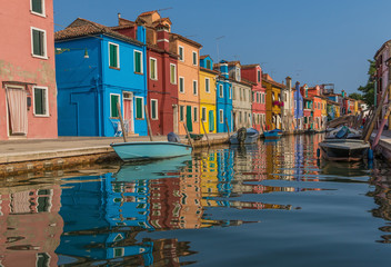 Fototapeta na wymiar Burano, Italy - Burano is a small island and, with its colorful buildings, one of the treasures of Venice Lagoon