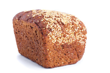 Fresh whole grain bread isolated on background