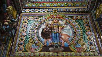 Obraz premium Ancient Hindu Pathirakali Amman temple in Trincomalee, Sri Lanka. Temple was built in honor of the goddess Badrakali (Bhadrakali)