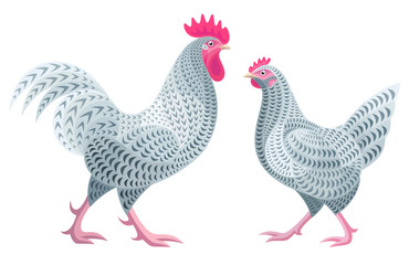 Stylized Chickens - Coucou Des Flandres