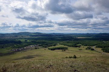 Fototapeta na wymiar Панорамный вид с горы Куркак, Башкирия, Россия