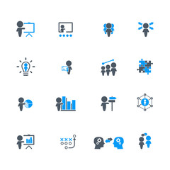 Training. Business training icon set. Vector.