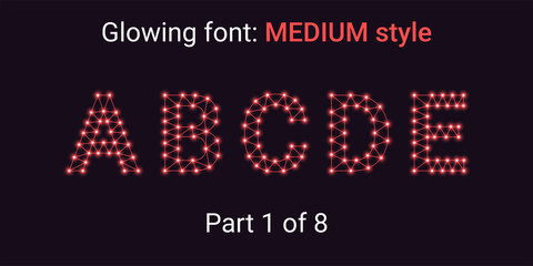 Red Glowing font in the Outline style
