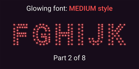 Red Glowing font in the Outline style