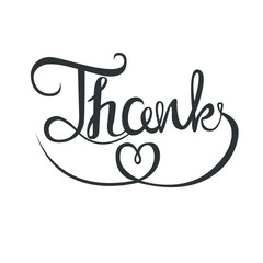 Hand drawing of thank You words. Lettering. vector isolated image on white background.