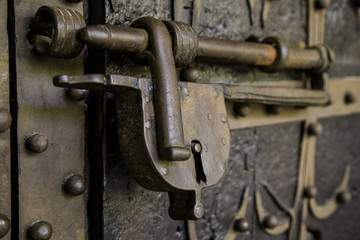 Fototapeta na wymiar Old security padlock