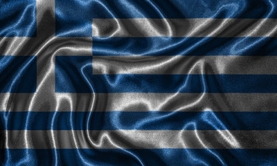 Wallpaper by Greece flag and waving flag by fabric.