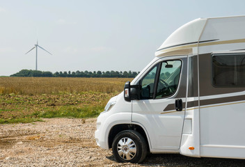 Wohnmobil Rastplatz, Normandie