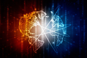 2d illustration world map abstract background
