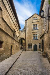 Fototapeta na wymiar Street in historic city center of St Remy de Provence. Buches du Rhone, Provence, France.
