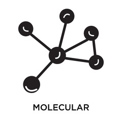 Molecular configuration icon vector sign and symbol isolated on white background, Molecular configuration logo concept