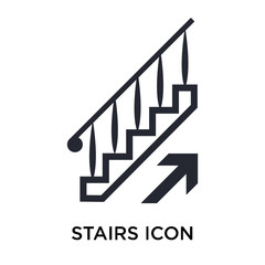 Stairs icon vector sign and symbol isolated on white background, Stairs logo concept