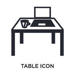 Table icon vector sign and symbol isolated on white background, Table logo concept