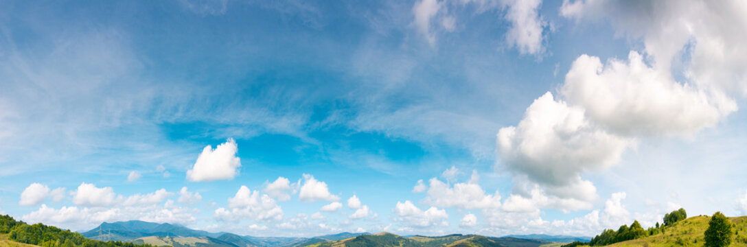 panorama of gorgeous cloudscape move to the right. lovely nature background useful for composite workflow