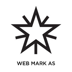 Obraz premium Web mark as favorite star icon vector sign and symbol isolated on white background, Web mark as favorite star logo concept