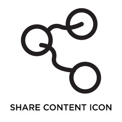 Share content icon vector sign and symbol isolated on white background, Share content logo concept