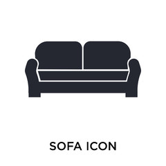 Sofa icon vector sign and symbol isolated on white background, Sofa logo concept