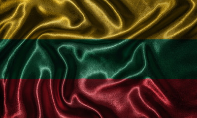 Wallpaper by Lithuania flag and waving flag by fabric.