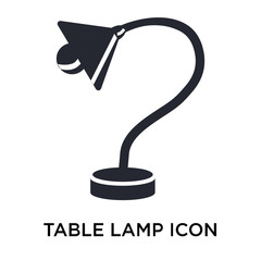 Table lamp icon vector sign and symbol isolated on white background, Table lamp logo concept