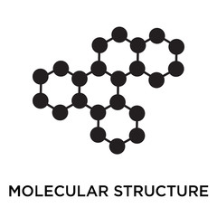 Molecular structure icon vector sign and symbol isolated on white background, Molecular structure logo concept