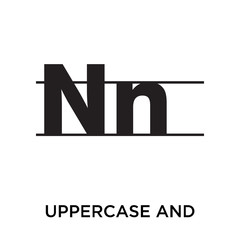 Uppercase and lowercase letter icon vector sign and symbol isolated on white background, Uppercase and lowercase letter logo concept