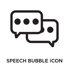 Speech bubble icon vector sign and symbol isolated on white background, Speech bubble logo concept