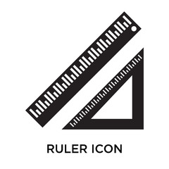 Ruler icon vector sign and symbol isolated on white background, Ruler logo concept